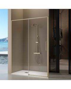 Mampara frontal serie delta - oro cepillado -  136-138.6 cm - reversible