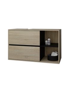 Armario para baño mueble de superficie cómoda 2 cajones 100x60x45,5cm