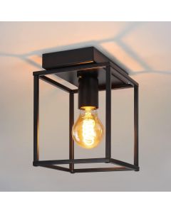 Nettlife lámpara de techo LED retro lámpara industrial negra para