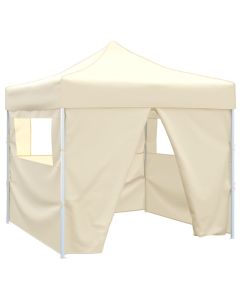 vidaXL cenador plegable con 4 paredes colore crema 3x3 m