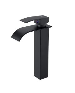 Grifo para lavabo en cascada en latón negro
