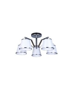 Lámpara - fab 151655020 - 5 luces - cromo - pantalla blanca - diseño modern