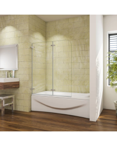 Aica mampara de bañera abatible giratoria bisagra,5mm,cromado,120x140cm