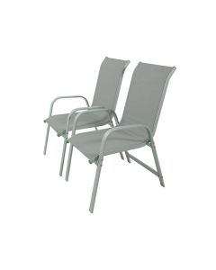 Juego de 2 sillas para jardin textileno "porto"- phoenix - gris claro