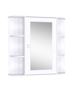 Armario de espejo 66x17x63 cm mdf, vidrio color blanco Homcom, hogar - baño