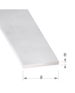 Perfil liso de aluminio 100 x 2,5 x 0,2 cm
