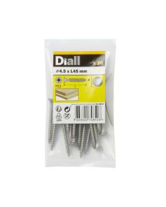 20 Tornillos para madera INOX 4,5x45 mm Diall