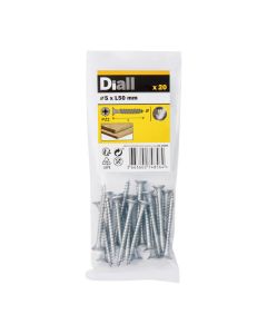 20 Tornillos para madera INOX 5x50 mm Diall