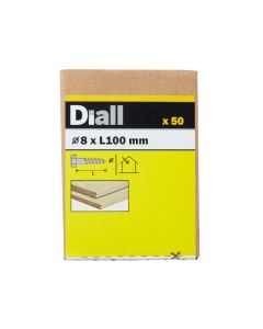 50 Tornillos barraqueros HEX 8x100  mm Diall