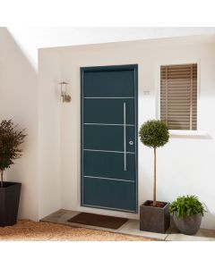 Puerta de entrada gris antracita insert izquierda 210 x 90 cm