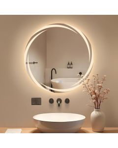 Nettlife espejo de baño LED plateado 60x60 1900lm