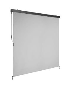 Toldo vertical con manivela, 2 soportes pared, 180x250 cm, gris claro
