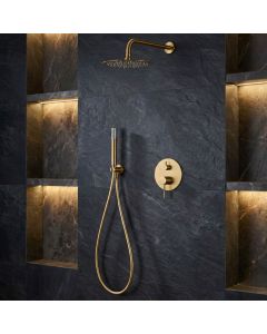 Imex - columna ducha empotrada con grifo oro serie monza