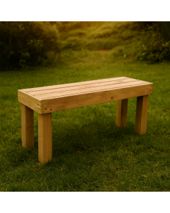 Banco jardín de madera tratada para exterior de 100x33x50 cm - vidahuerto