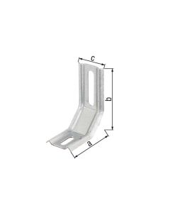 Escuadra 3 partes con nervio 70 x 30 x 72 mm