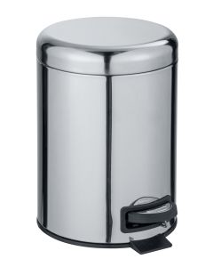 Papelera con pedal de 5L Leman acero inoxidable brillo