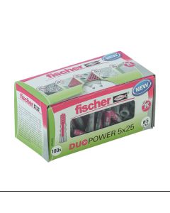 Tacos Duopower 5 x 25 mm Fischer caja 100 uds