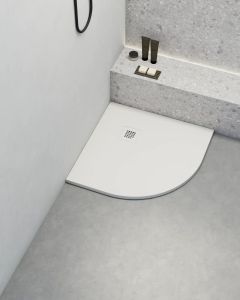 Plato de ducha poaLGi - 80x80 cm semicircular - blanco - extraplano