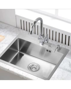 Auralum fregadero de cocina 1 seno 55x45x18,5cm fregadero bajo encimera de