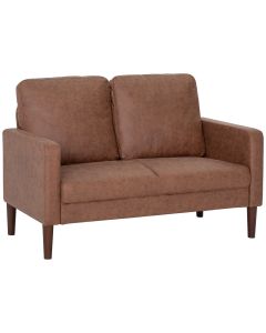 Sofá dos plaza 130x78x85 cm microfibra color marrón Homcom