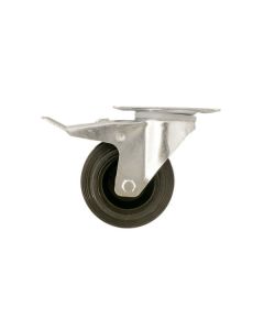 Rueda giratoria ø 10 cm con pletina y freno