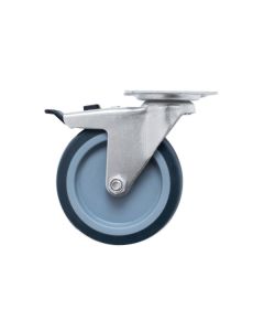 Rueda giratoria ø 10 cm con pletina y freno