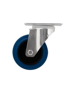 Rueda giratoria ø 10 cm con pletina azul