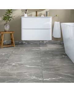 Suelo porcelánico mármol gris pulido 60x60cm Aruma