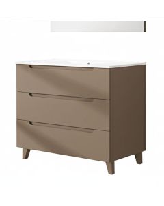 Móveis banho lavatório, victoria 80x45 cm moka fosco 3 gavetas pés
