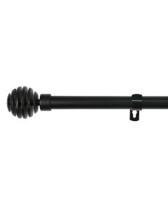 Barra de forja extensible y decorativa (negro, 160-310cm bola rota)