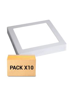 Pack 10x plafones cocina LED 30w 4000k cuadrado blanco