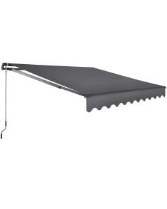 Toldo con brazo articulado y soporte pared, 250x200 cm, negro