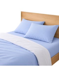 Juego de sábanas liso 100% algodón azul cama de 90cm donegal collections