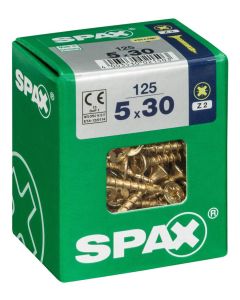 Caja 125 unid. Tornillo madera cabeza plana yellox 5,0x30mm