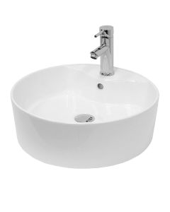 Lavabo cerámico redondo 460 x 460 x 155 mm blanco
