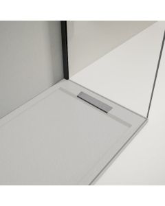 Plato de ducha resina lux gris  80x170cm rejilla acero inox.