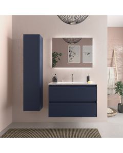 Mueble baño bequia 80cm + lavabo cerámica| azul |80x45x56