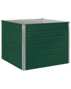 vidaXL jardinera elevada de acero galvanizado verde 100x100x77 cm