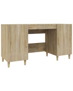 vidaXL escritorio madera contrachapada roble sonoma 140x50x75 cm