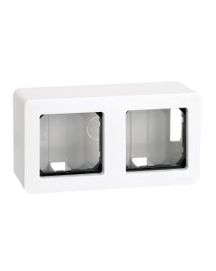 Caja superficie c/marco 2 elem blanco