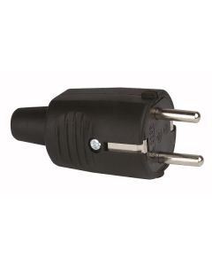 Clavija goma 16a 230v negra