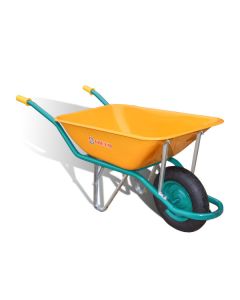 Carretilla de metal pintada amarilla 90 l