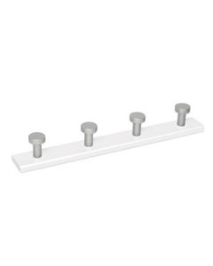 Perchero madera blanco con 4 pomos plata