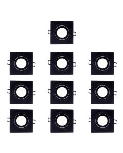 Pack 10 foco empotrable orientable classic cuadrado negro wonderlamp 1xgu10