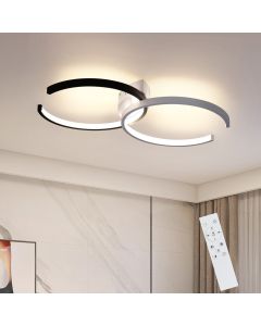 Nettlife plafón LED 37w, 54x32x8,5cm moderno regulable con mando a