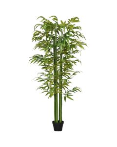Planta artificial 17x17x180 cm poliéster, bambú, cemento, pp color verde