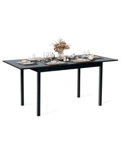 Meubles cosy - mesa comedor - mdf negro extensible - 120/160x80x75 cm