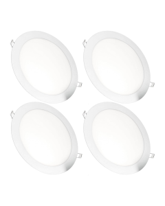 4x downlight LED 18w redondo, de empotrar blanco mate, luz fría 6000k