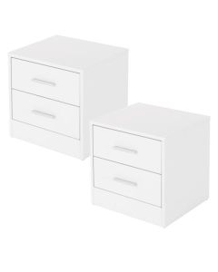 2x mesitas de noche con 2x cajónes 38 x 37 x 34 cm blanco ml-design
