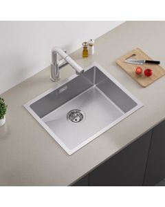 Fregadero de 1 seno, 55x44x19cm, fregadero de cocina de acero inoxidable ce